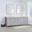 Meuble-lavabo double 84 po avec plateau en pierre reconstituée Render-826418524
