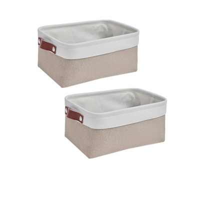 2Pcs Storage Baskets for Shelves - Fabric Storage Bins, Linen Closet Organizers and Storage