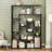 59" H Geometric Bookcase 4 Tier S-Shaped Room Divider Bookshelf-108772511