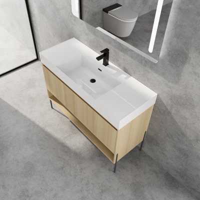 Erlian 47.04'' Single Bathroom Vanity with Resin Top