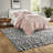 Premium Blush Microfiber Bedding Sets, Diamond Quilted Comforter With Ruffled Edge For Home