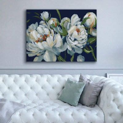 Epic Graffiti 'Peony Season 1 Navy'  by Katrina Pete Canvas Wall Art, 54" x 40"