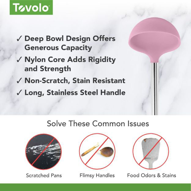Tovolo Silicone Ladle SS Handle Pink Sorbet