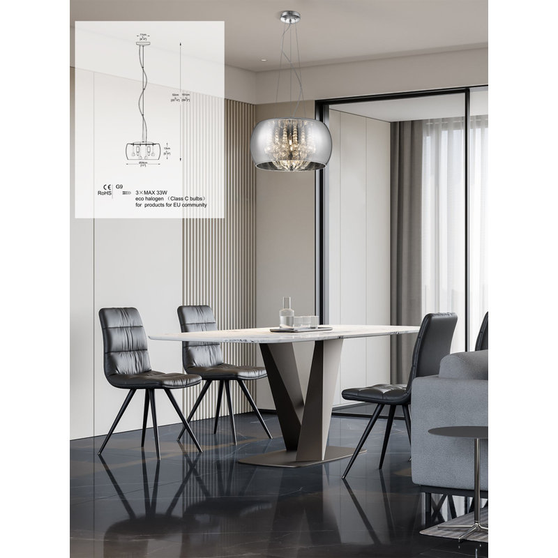 Artane 3 - Light Chrome Unique/Statement Pendant