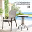 Ensemble bistro 3 pièces, chaises empilables en H 36,6 "avec filet, table en verre H 28", gris / noir