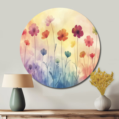 Meadow Flowers In Summer - Wildflowers Round Metal Wall Art