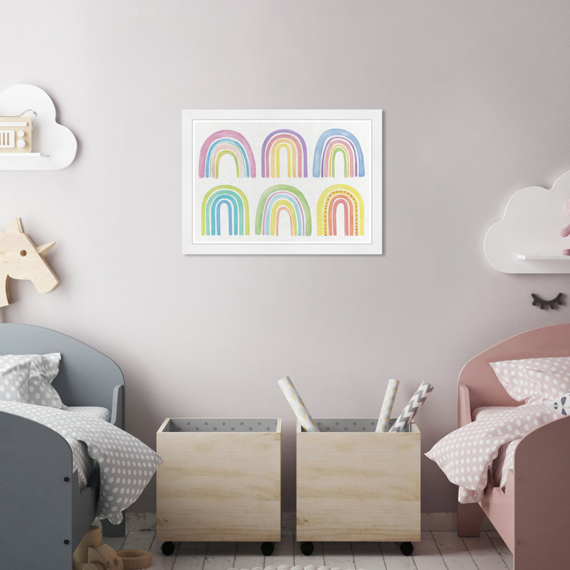 Adorable ensemble d'arc-en-ciel, art encadré