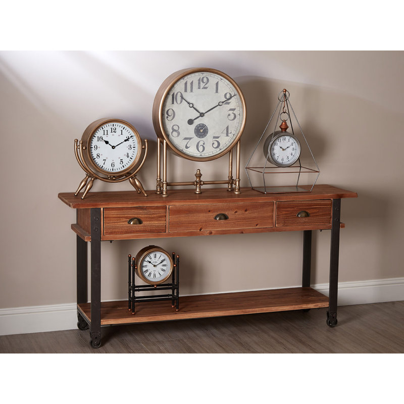 Metal Mechanical Tabletop Clock in Silver