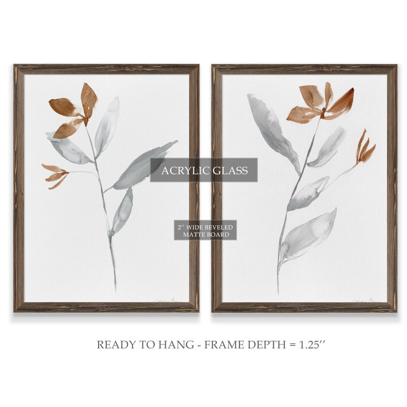 «Simple Stem I» par Vincent Van Gogh - ensemble de 2 reproductions d'art, H 24 po x l 18 po x P 1,25 po, Pas de tapis