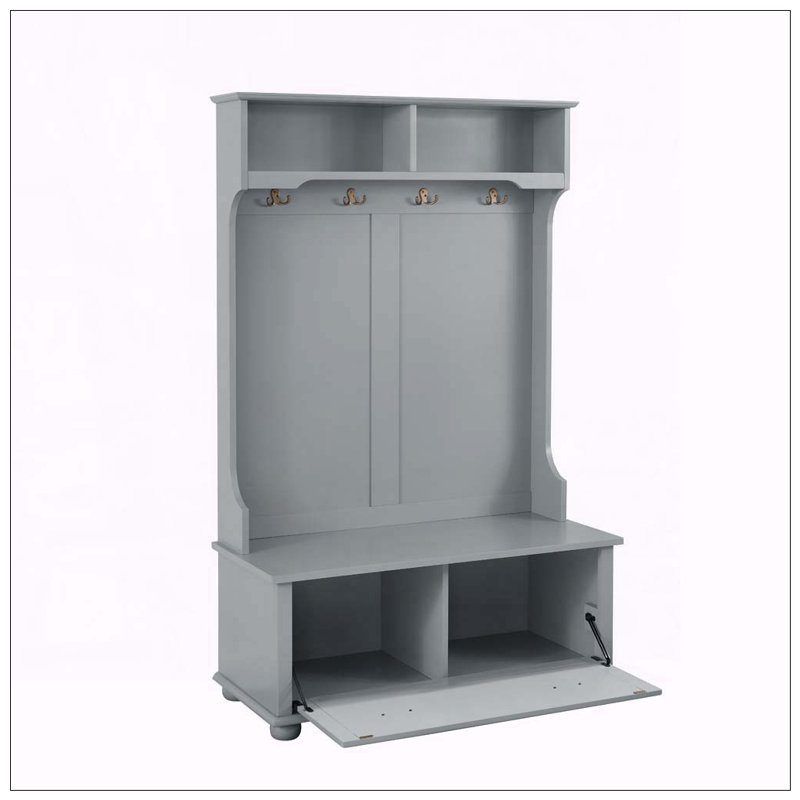 Modern Classic Hall Tree with Shoe Rack and Coat Hooks