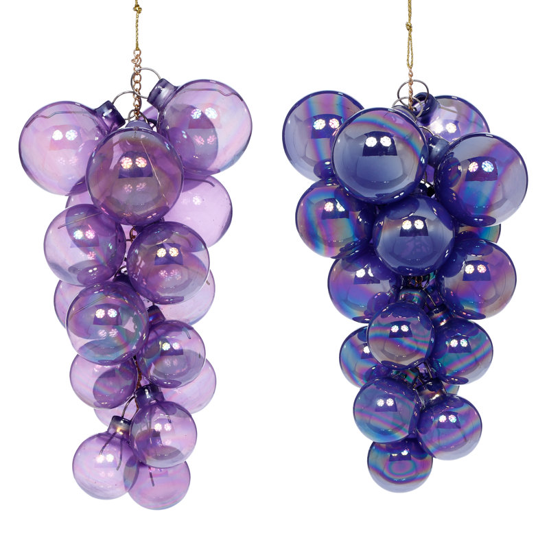 Pearl Grape Cluster Ornament, 9 Inches