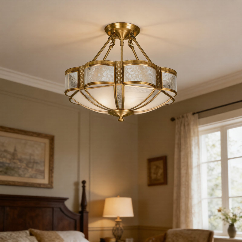 4 - Light Modern 17.7" Blossom Semi Flush Mount Chandelier