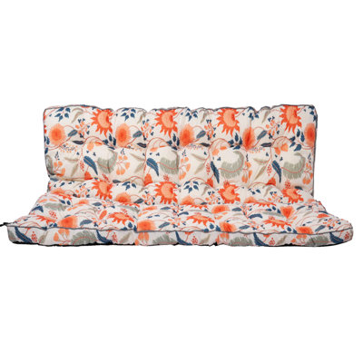 Porch Swing Cushions With Backrest, 4" Thicken Waterproof Outdoor Bench Cushion, Only Cushion