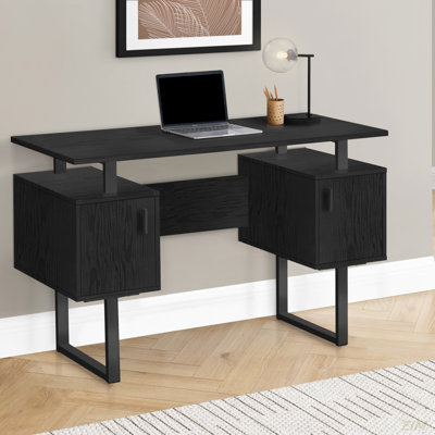 Bureau d'ordinateur, bureau personnel, ordinateur portable, rangement, travail, métal, stratifié, contemporain