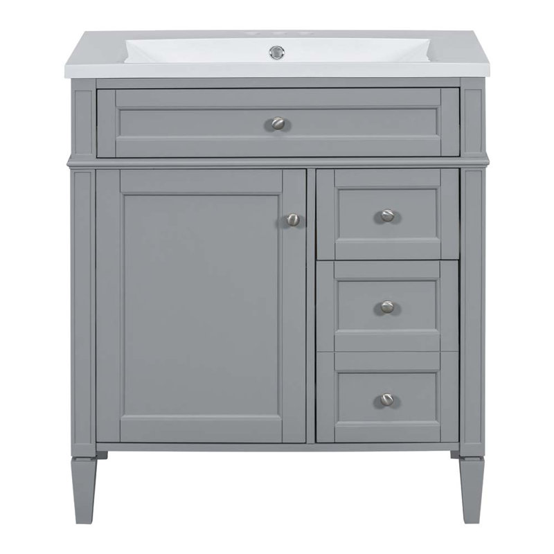 Meuble-lavabo simple 30 po avec comptoir, Gris