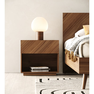 Aukai Solid + Manufactured Wood Nightstand