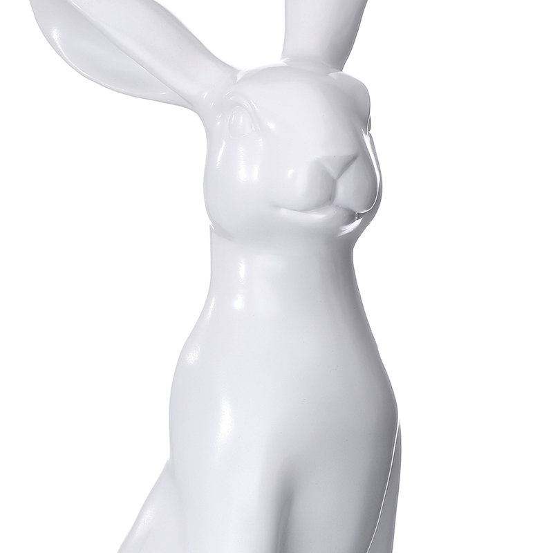 Lapin blanc en résine 20,5 po, 20.5 in x 7.5 in