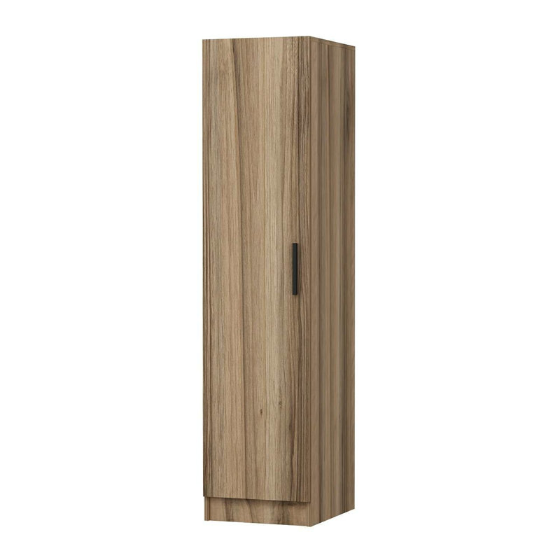 Armoire moderne en noyer avec de nombreuses tablettes Wesa, 17,7 po x 82,7 po x 20,5 po | 100% panneau de particules enduit de mélamine, épaisseur: 0,7 pouce | Fixation murale avec couvercle, solution de rangement élégante pour les espaces organisés