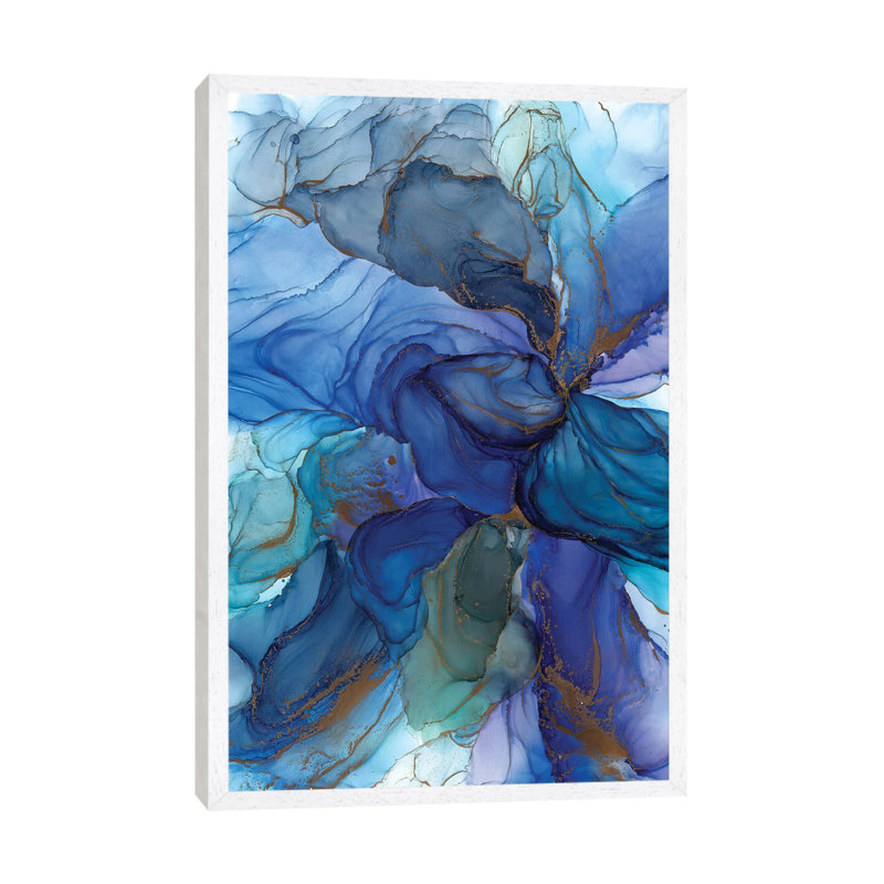 Blues by Monet & Manet Art Studio - Painting on Canvas, 66.04cm H x 45.72cm W x 3.81cm D, White Framed