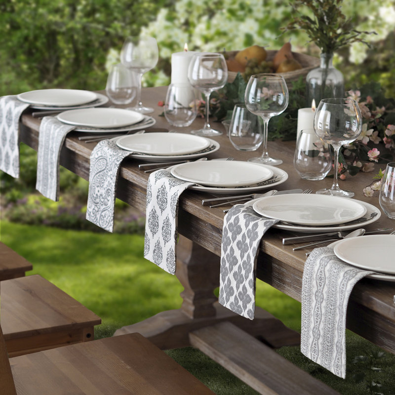 Ensemble de 24 serviettes de table Queanbeyan, Gris