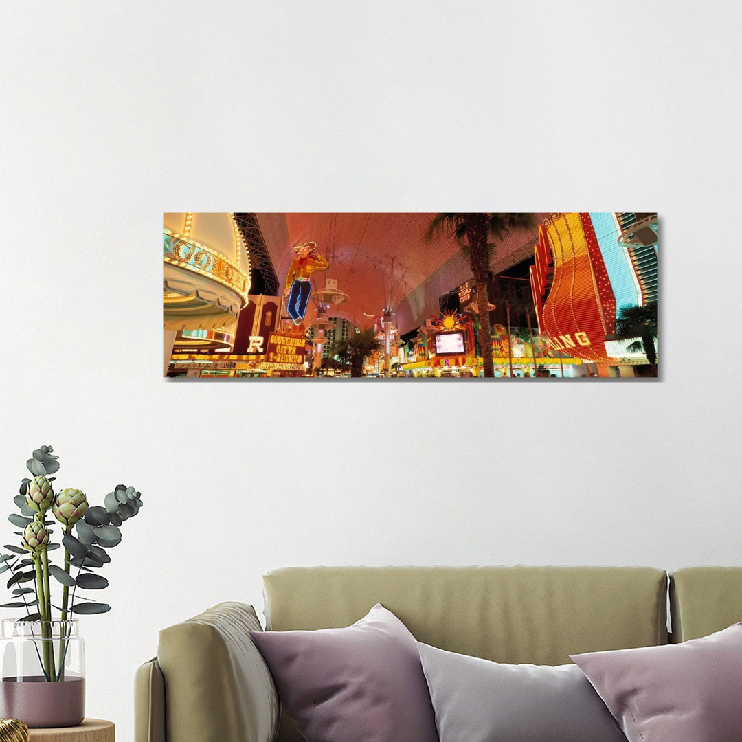 Fremont Street Experience Las Vegas NV USA - Wrapped Canvas Panoramic Print