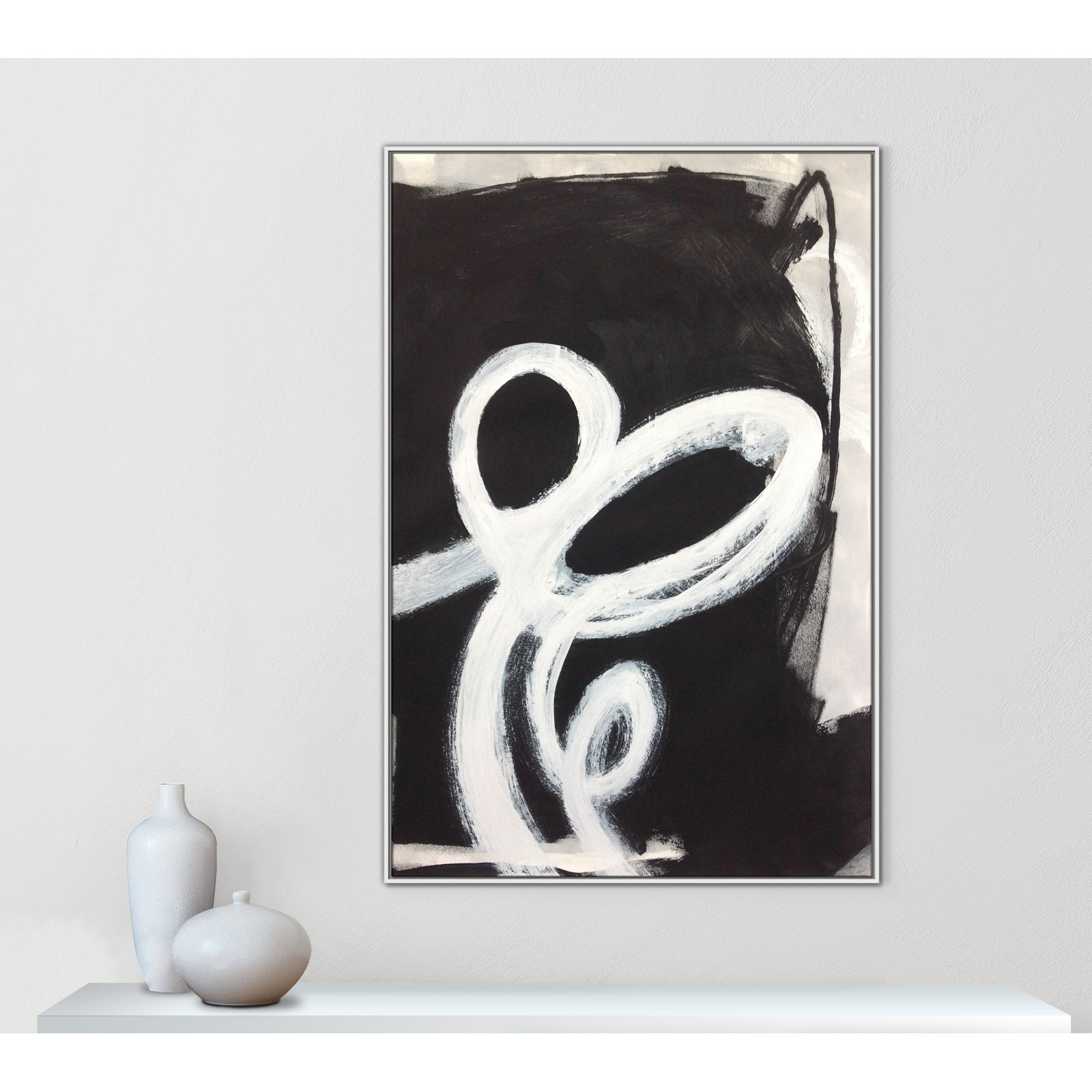 Ansonia Swirly Swirls II Print by , White Floater Framed, No Mat, 61.5" H x 41.5" W x 2" D