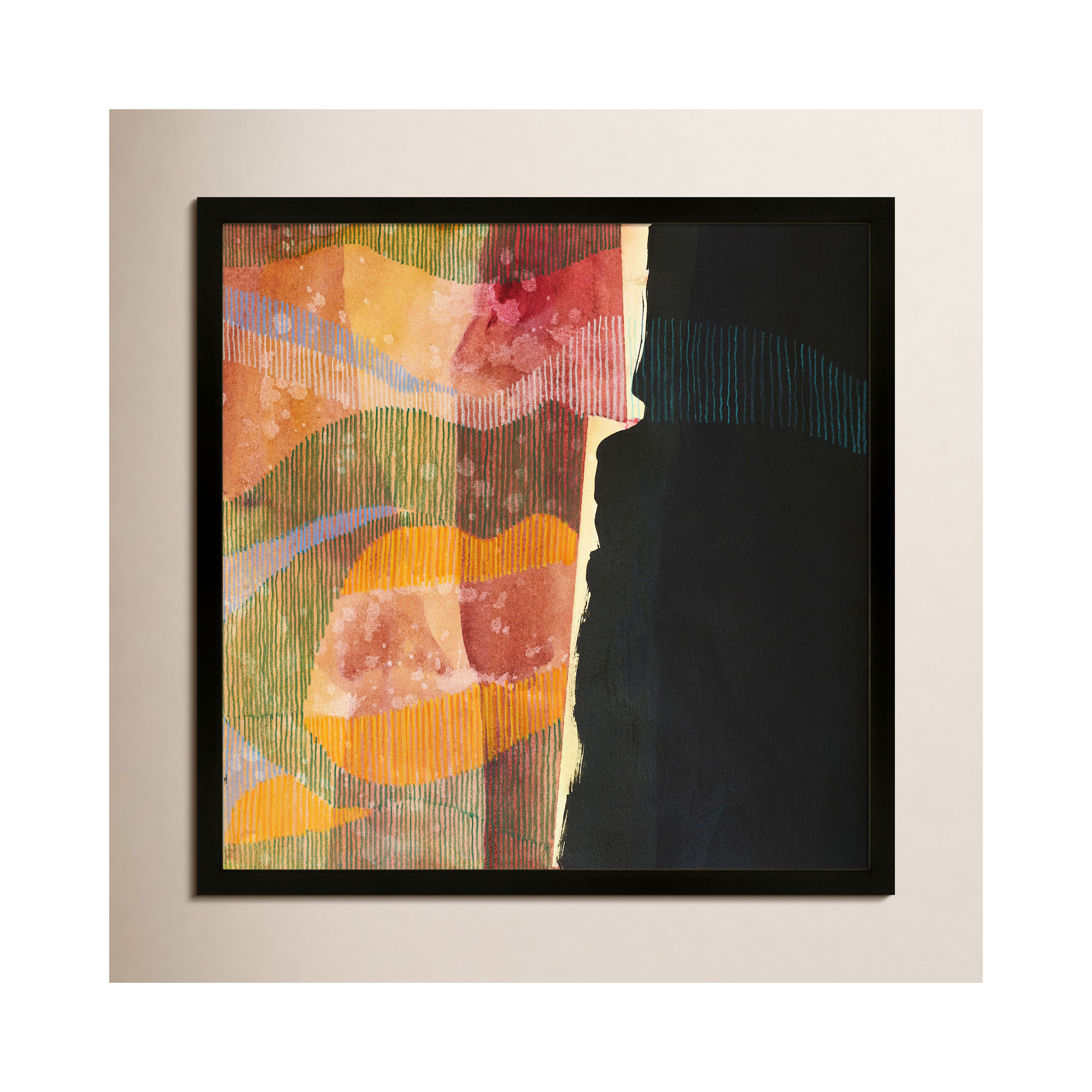Delta Wave 1 by Jacques Pilon, Black Framed, 16" H x 16" W