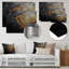 Pierre noire, bois, diapositive, harmonie - arbres, art mural en métal pour le salon-476357650