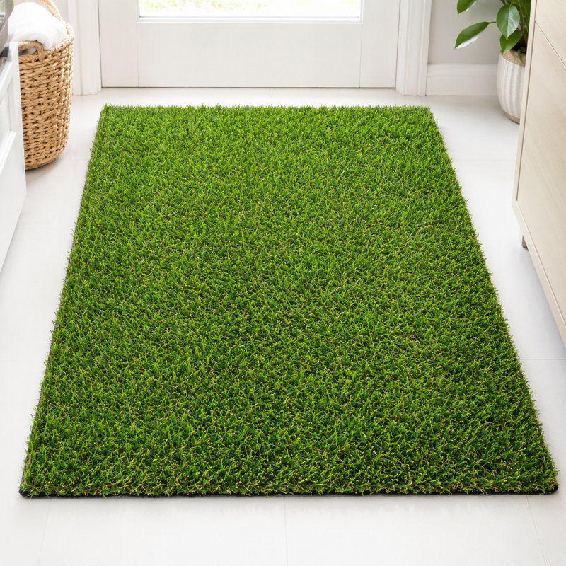 Tapis de gazon artificiel 6 pi x 20 pi avec une hauteur de poils de 0,8 po pour le patio, le balcon et la décoration photo