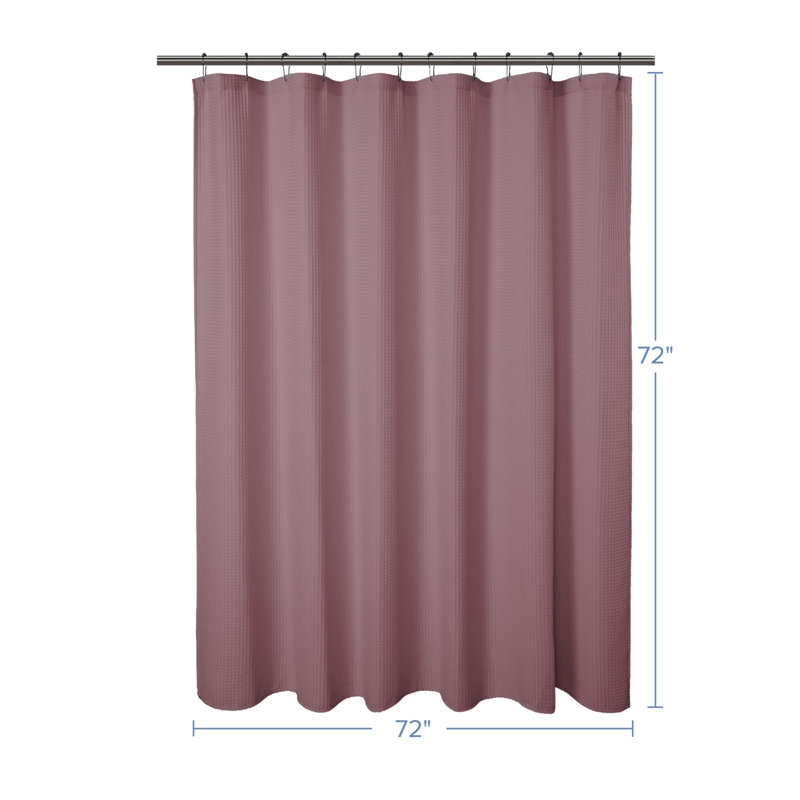 Cotton Blend Waffle Single Shower Curtain, Dusty Pink