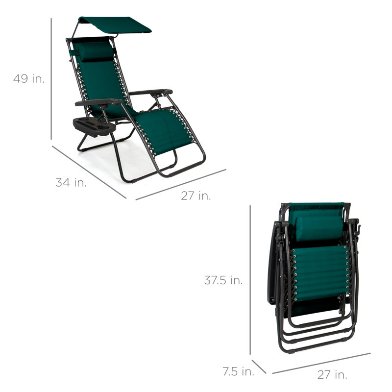 Alahia Folding Recliner Chair, Forest Green