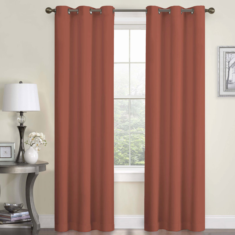 Microfiber Blackout Curtain Single Panel, Brick, 42" W x 95" L