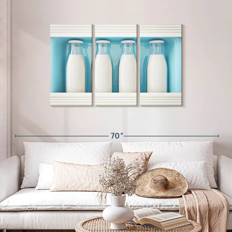Yarlin Fridge Milk Bottles, 28" H x 45" W