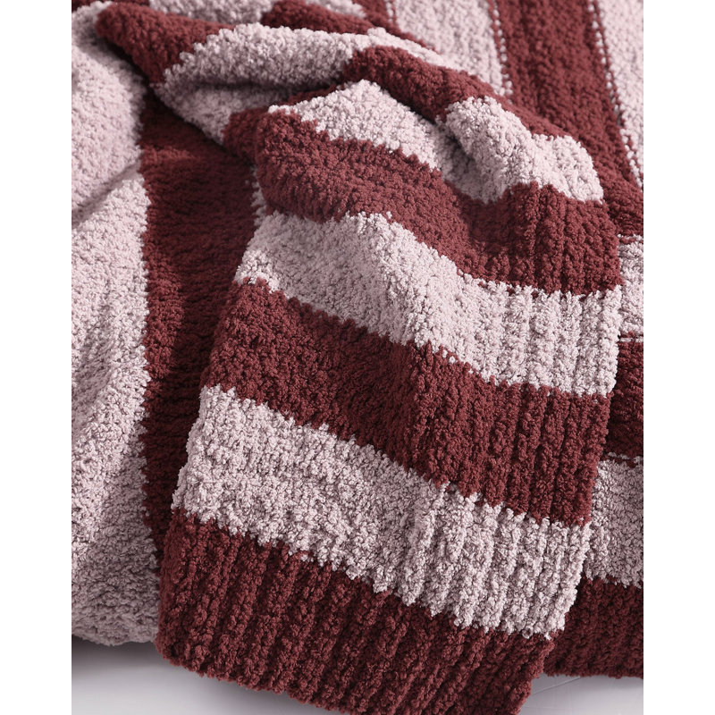 Sunset Soiree Throw Blanket, Cherry Striped