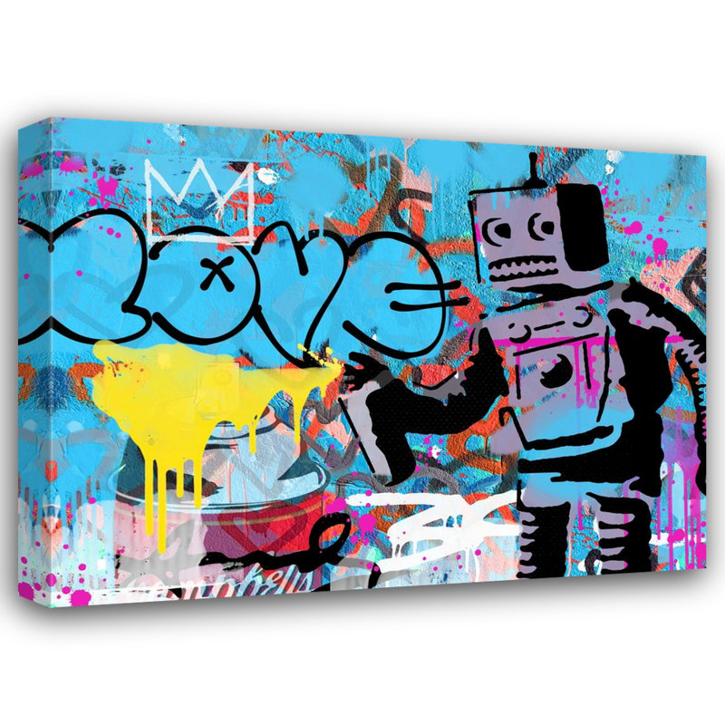 «Love New York» par Stephen Chambers - peinture sur toile tendue, H 15 po x l 18 po x P 1,5 po