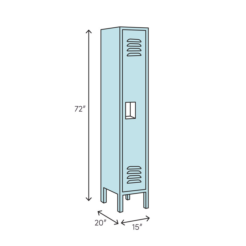 Tall Platinum Resin Freestanding Lockable Storage Locker with Adjustable Shelving