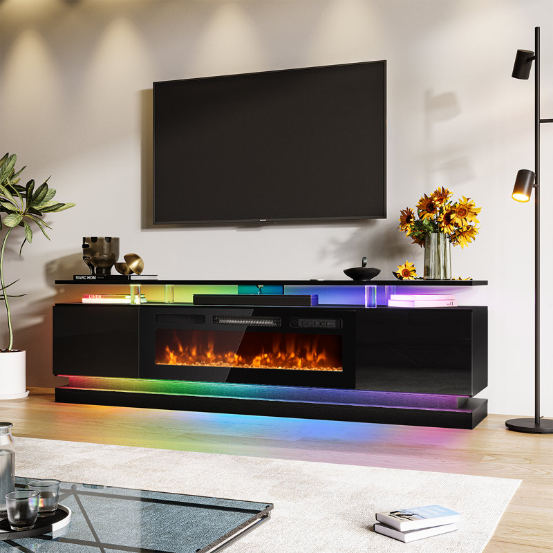 36-Inch Black Electric Fireplace