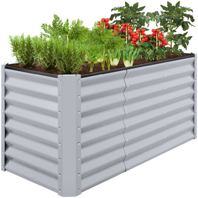  Lit de jardin surélevé en métal 4X2x2ft pour légumes et herbes - gris clair de lune