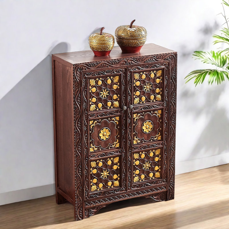 Armoire d'appoint rectangulaire unique en bois massif de frêne