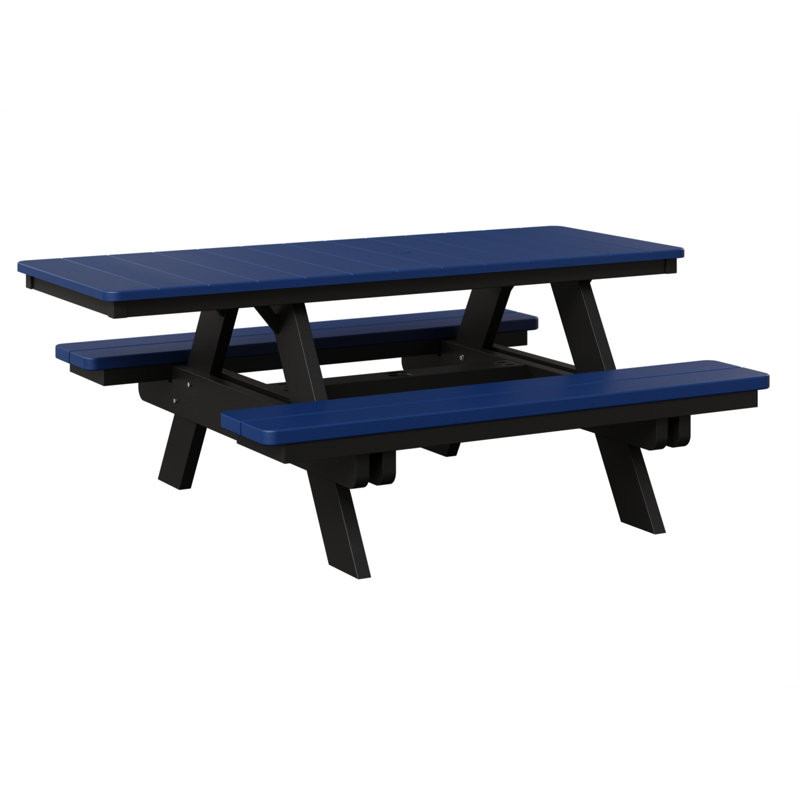 Table de pique-nique rectangulaire Berlin Gardens Ada, Pacific Blue Top/Black Base