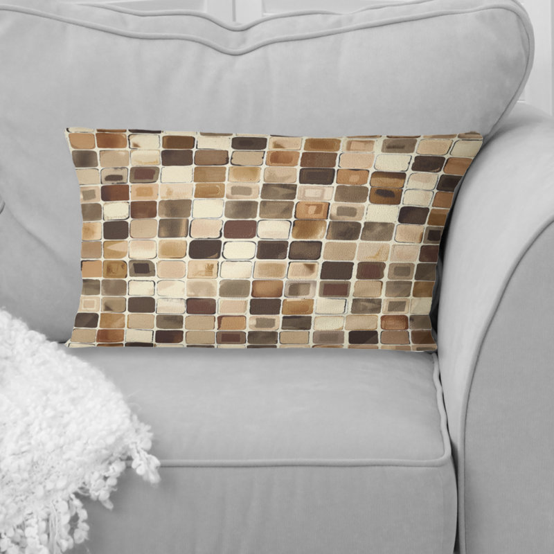 Coussin brun Midcentury Mosaic I - Midcentury