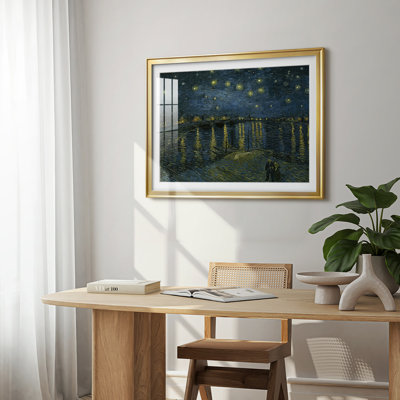 Nuit étoilée au-dessus du rhône-Vincent van Gogh - reproduction d'art avec passe-partout et verre - 1888