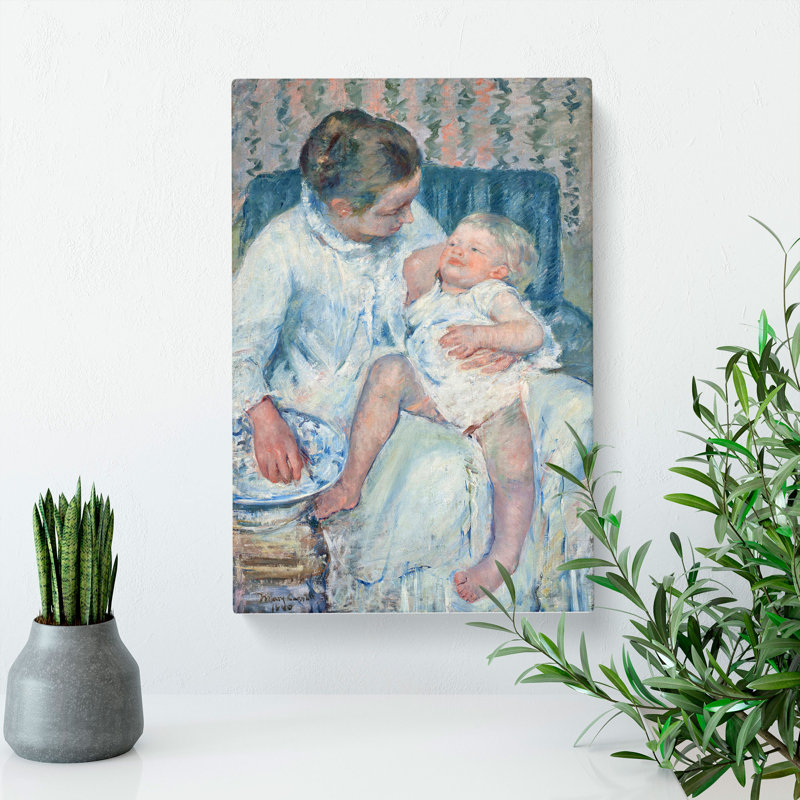 Childs Bath Time by Mary Cassatt - Wrapped Canvas Painting, 76cm H x 50cm W x 3cm D