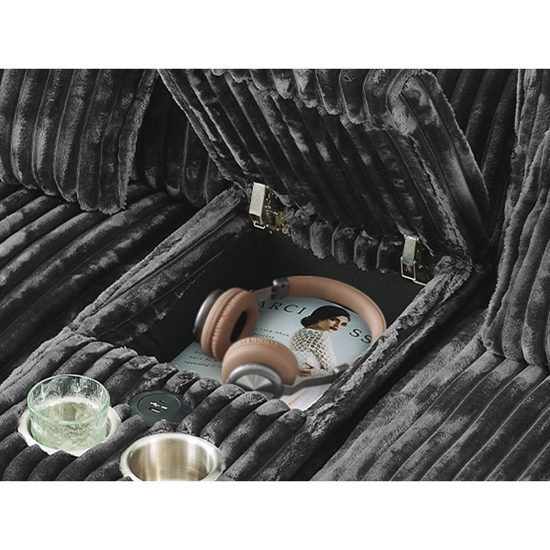Canapé courbé à quatre places en éponge à compression complète, tissu en velours de peluche