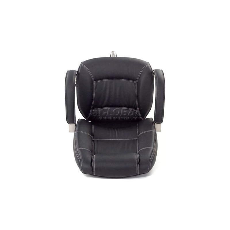 Black High Back Leather Executive Swivel Chair with Fixed Arms