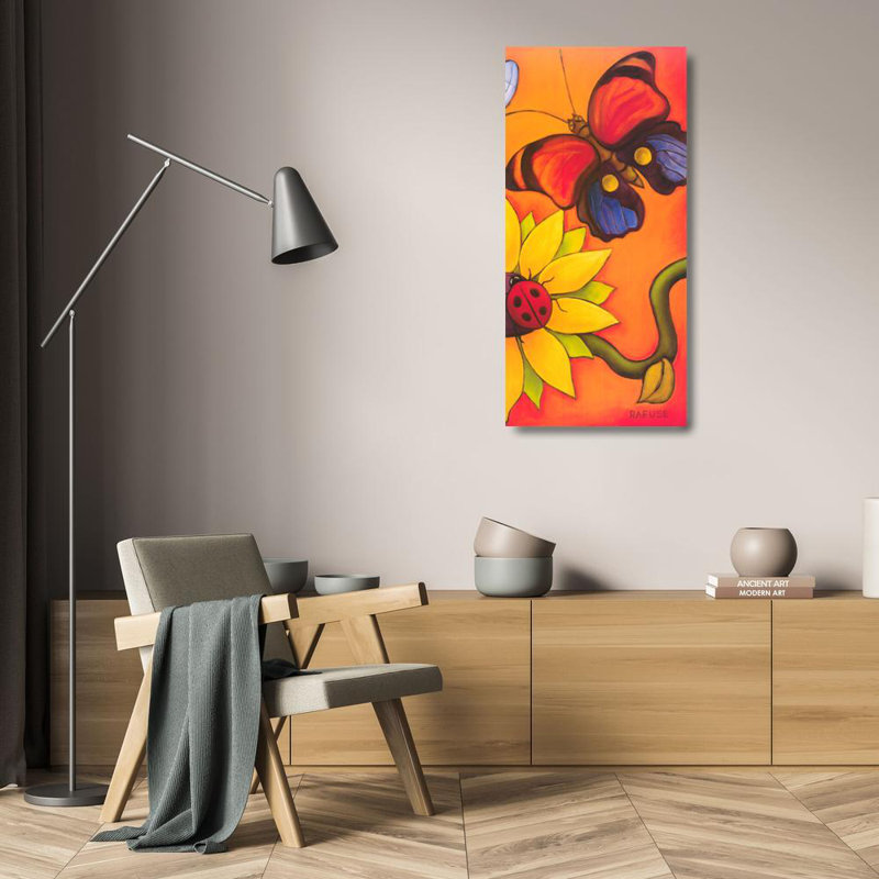Papillon et coccinelle, H 24 po x l 11 po