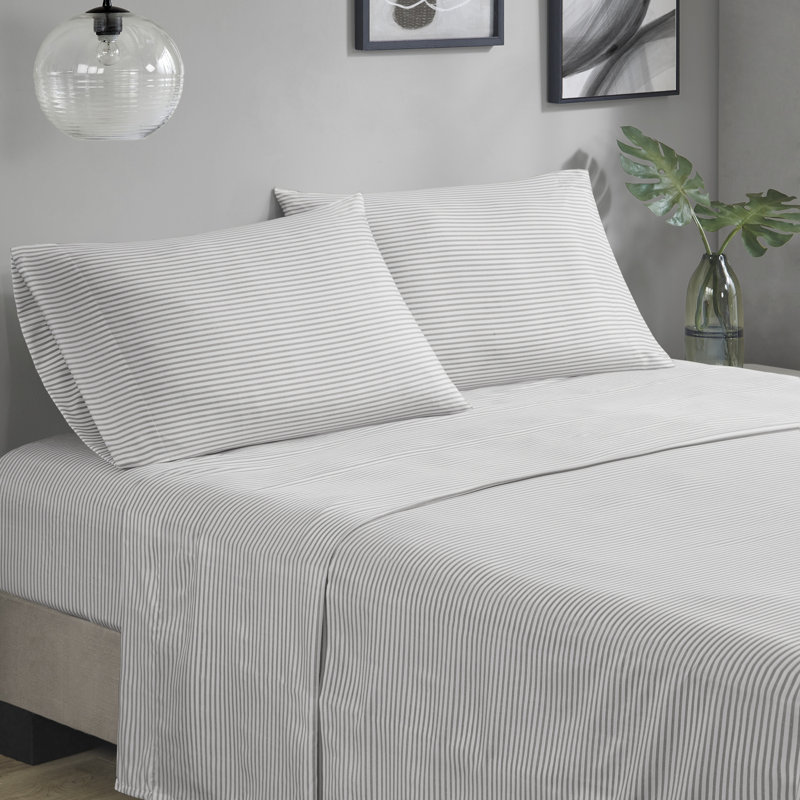 Twin Aqua and Grey Microfiber Reversible Bed in a Bag Set