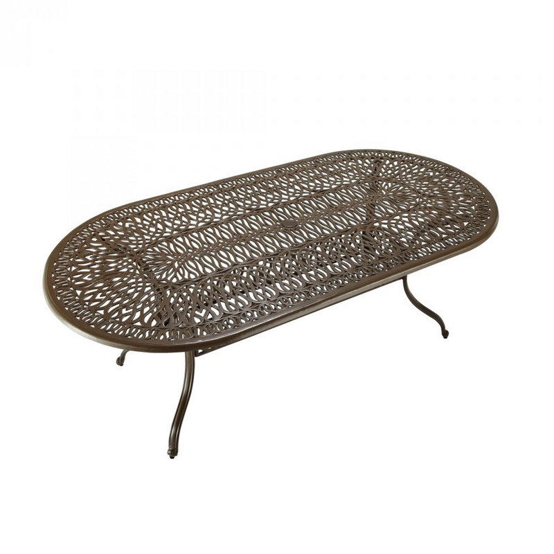 Lular 6 - Person Metal Patio Dining Set with Oval Table, Taupe
