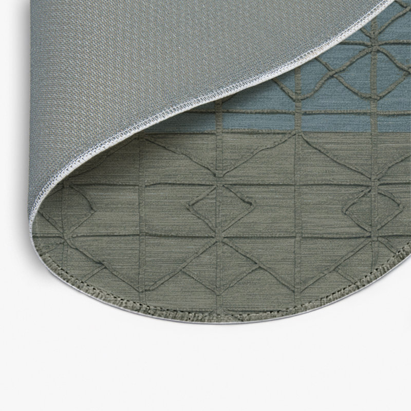 Tapis gris intérieur et extérieur Trellis, Rond 5 pi