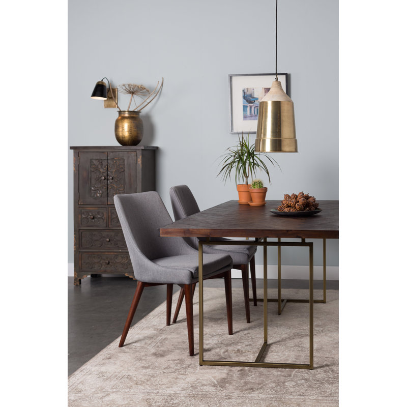Class Acacia Metal Base Dining Table, 35" W x 87" L